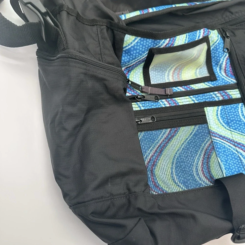 LL‎ Bean Messenger Bag Blue Black Laptop Compartment Daily Organizer Travel Bag